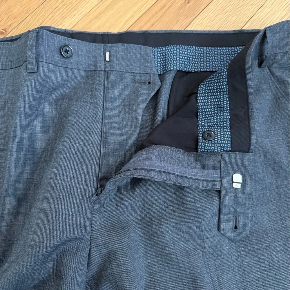 Lauren Ralph Lauren Black Label Grey Modern Wool Blend Dress Pants 40W X 29L